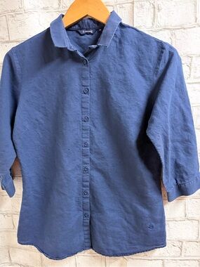 Women’s Casual Navy Button-Down Blouse